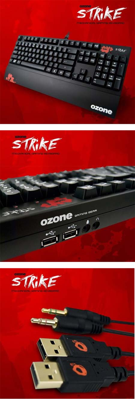 Клавиатура на вид вполне добротная, но вот красный фон у слайдов Ozone Strike слегка раздражает